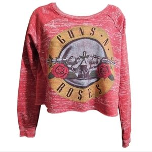 Bravado SM Guns 'n Roses Red Graphic Cropped Pullover Sweater